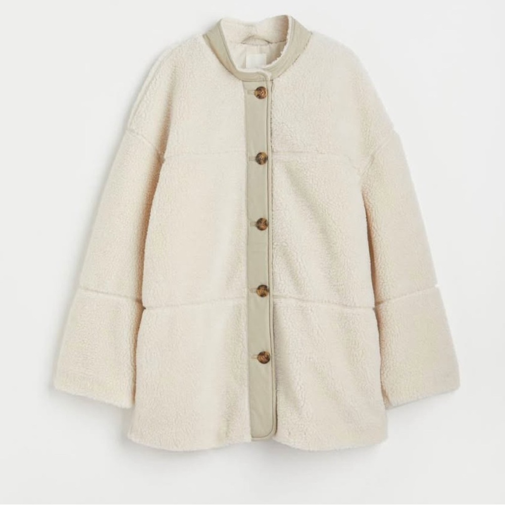 H&M Cream Button-Up Coat